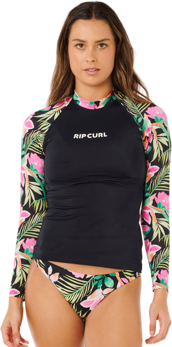 Rip Curl Molokai Long Sleeve Floral Insert Womens Black