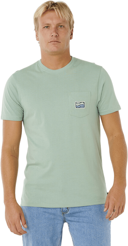 Rip Curl Streamline Pocket Badge Tee Mens Aloe