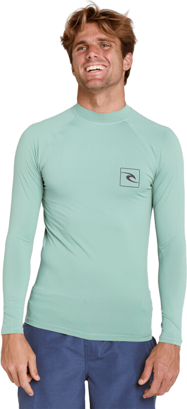 Rip Curl Streamline UPF Long Sleeve Rash Vest Mens Aloe