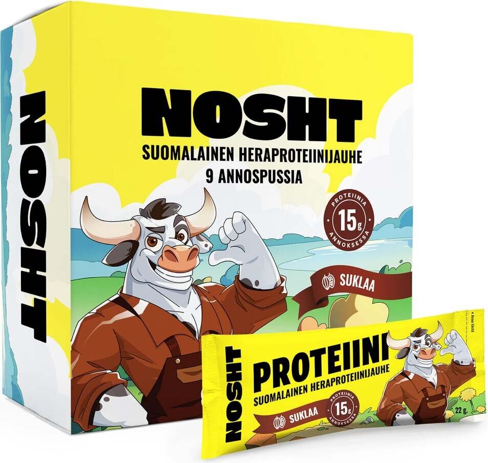 NOSHT Suomalainen Heraproteiinijauhe 9x20g Suklaa