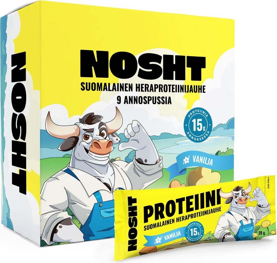 NOSHT Suomalainen Heraproteiinijauhe 9x20g Vanilja