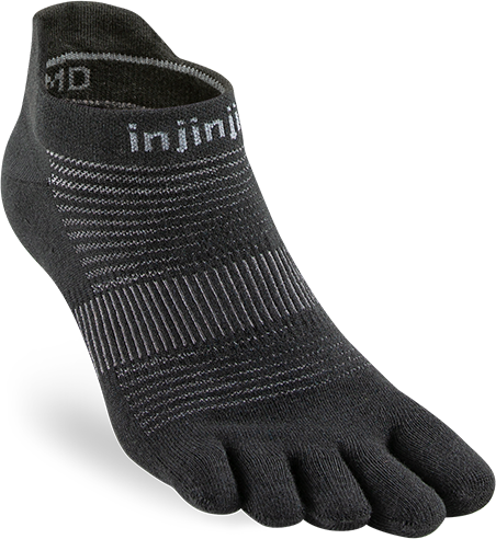 Injinji Run Lightweight No-Show Mens Black