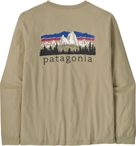 Patagonia Long Sleeve Fitz Roy Foothills T-Shirt Mens Weathered Stone