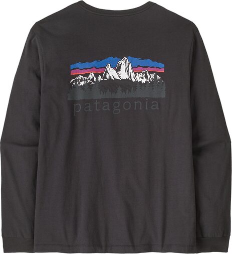 Patagonia Long Sleeve Fitz Roy Foothills T-Shirt Mens Ink Black