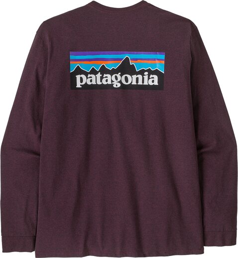 Patagonia Long-Sleeved P-6 Logo Responsibili-Tee Mens Berry Fig