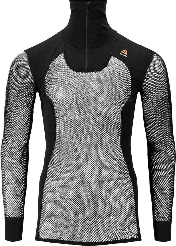 Aclima Woolnet Polo w/Zip Mens Jet Black