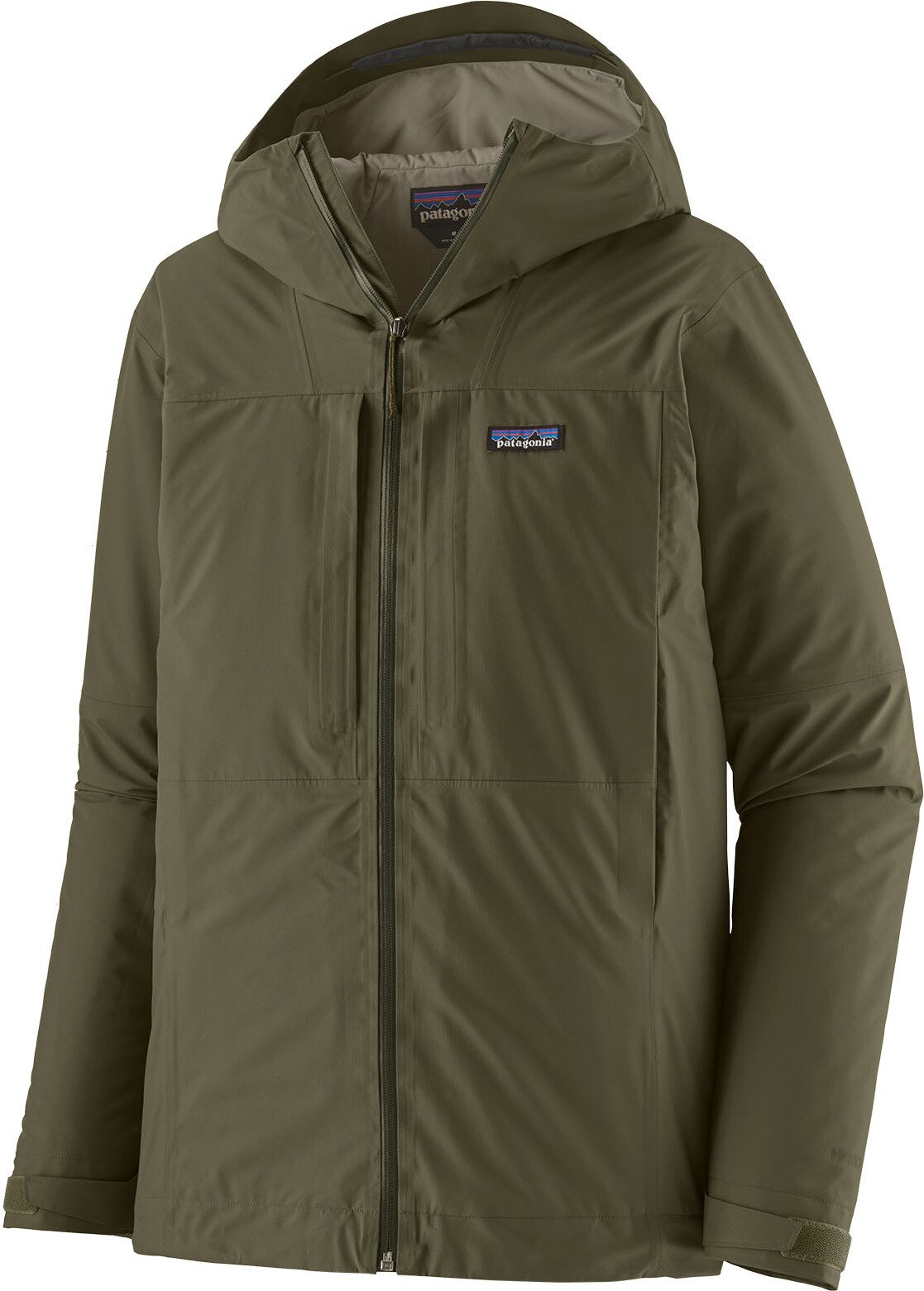 Patagonia Insulated Boulder Fork Rain Jacket Mens Basin Green