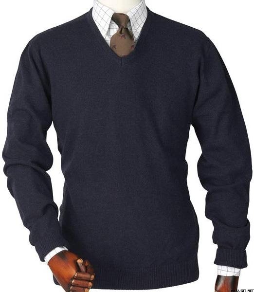 Laksen Yellowstone Mens V-Neck French Navy