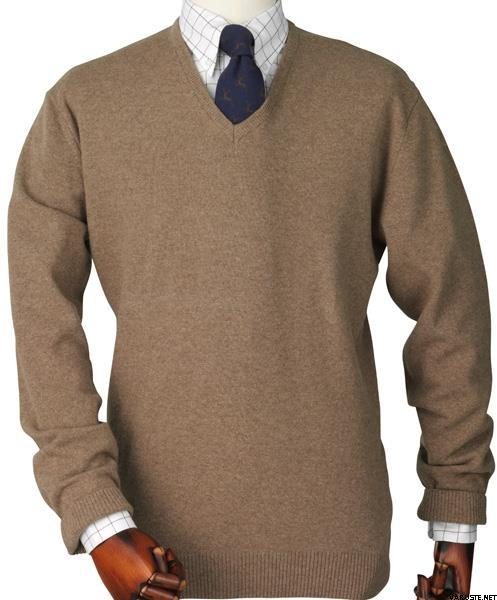 Laksen Yellowstone Mens V-Neck Camel