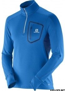 Salomon Trail Runner Warm LS Zip Tee Men Union Blue