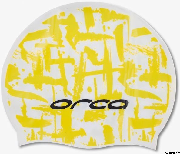 Orca Silicone Swim Cap with Print White