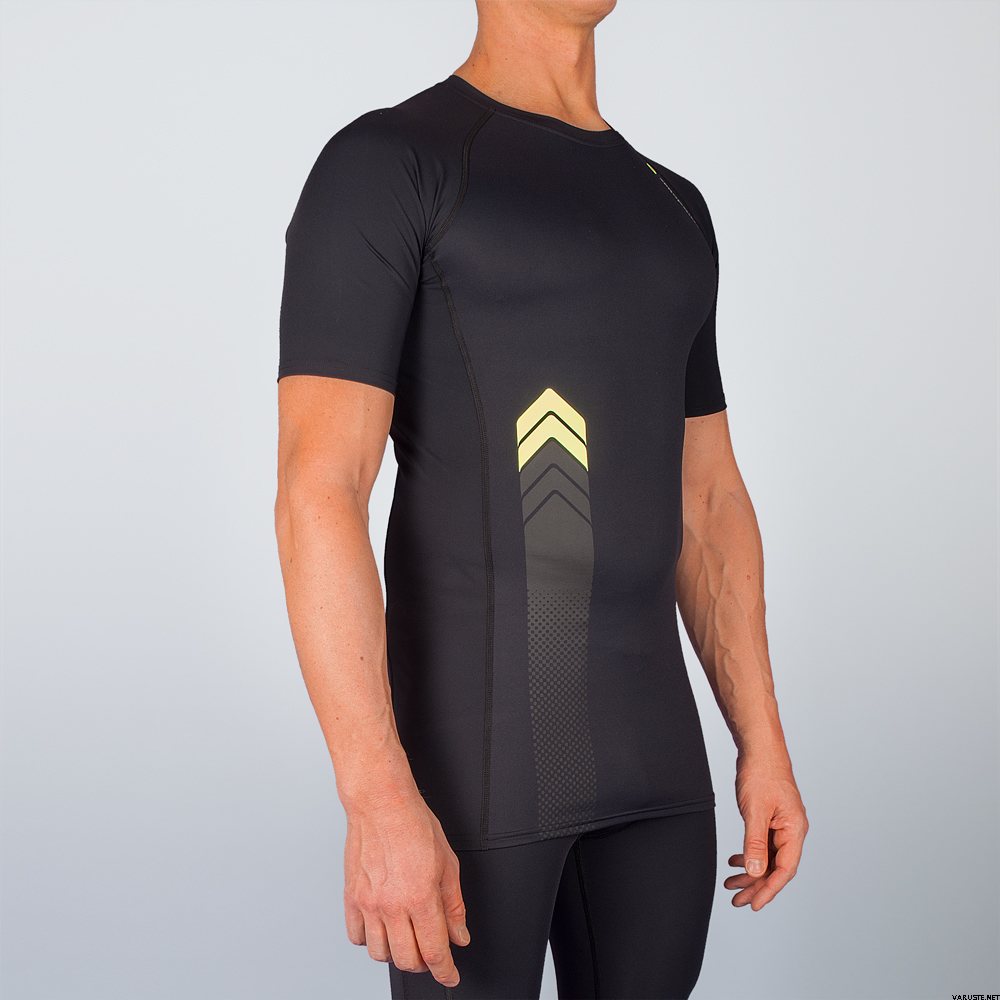 Zero Point Compression Short Sleeve Top Men Black/Yellow
