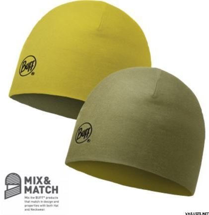 Buff Merino Wool Reversible Hat Solid Light Military