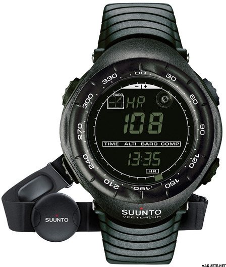 Suunto Vector HR Black hosing with a negative screen