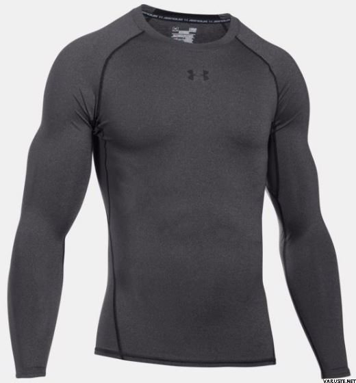 Under Armour HeatGear Armour Long Sleeve Compression Shirt Carbon Heather (090) / Black