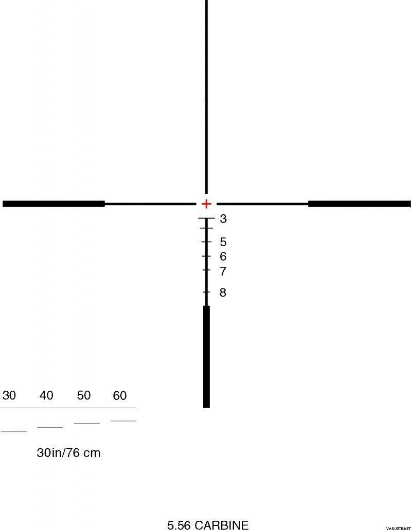 Elcan SpecterOS4x Combat Optical Sight (includes Anti-Reflection device) 5,56 CX5855 dual illuminated ballistic crosshair reticle