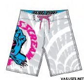 Santa Cruz Speed Wheels Board Shorts White