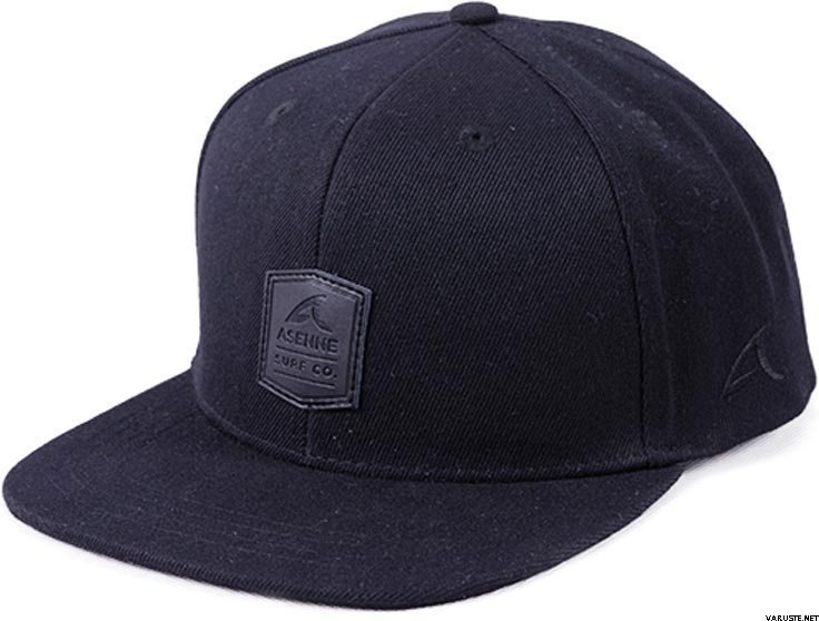 Asenne Surf Co Snapback Black / Black Leather Patch