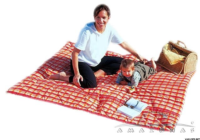 Amazonas Molly-monikäyttöpeitto Orange (oranssi-punainen ruutukuvio)