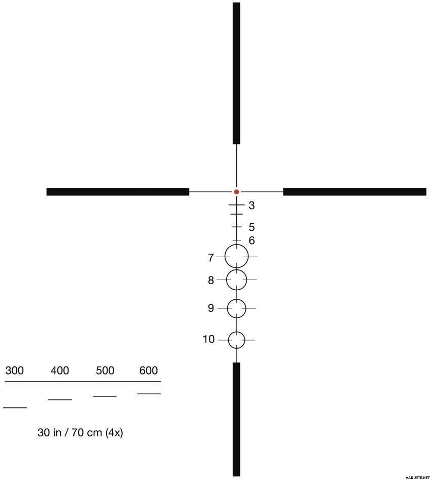 Elcan SpecterDR Dual Role 1x / 4x Optical Sight (includes Anti-Reflection device) 5,56mm CX5395 ballistic reticle) w/ integral A.R.M.S. Picatinny mount (Black)