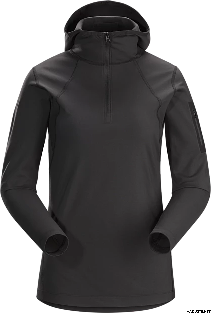Arc'teryx Rho LT Hooded Zip Neck Womens Black