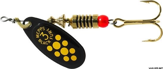 Mepps Black Fury 3 Black / Yellow dots