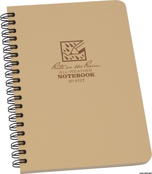 Rite in the Rain Side-Spiral Notebook Journal, 12x18cm (Custom Logo) Brown / Tan