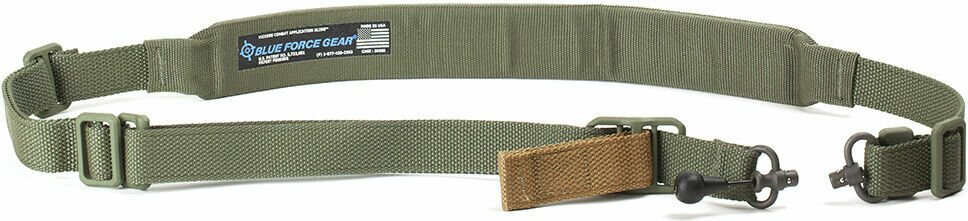 Blue Force Gear Padded Vickers 221 Sling - RED Swivel OD Green