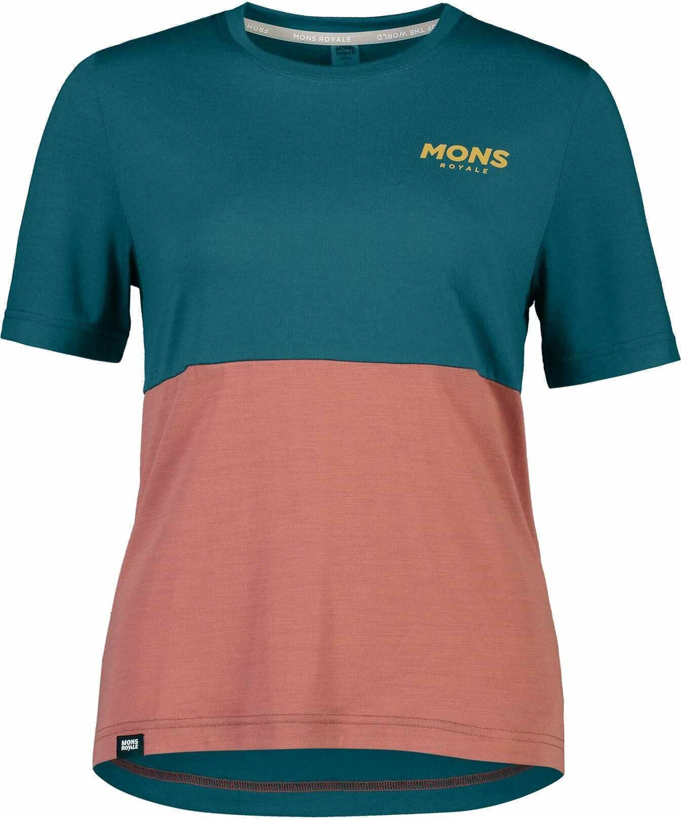 Mons Royale Tarn Freerider Tee Womens Deep Teal/Pink Clay
