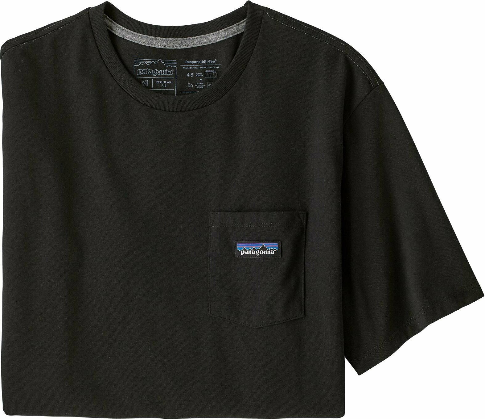 Patagonia P-6 Label Pocket Responsibili-Tee Mens Black