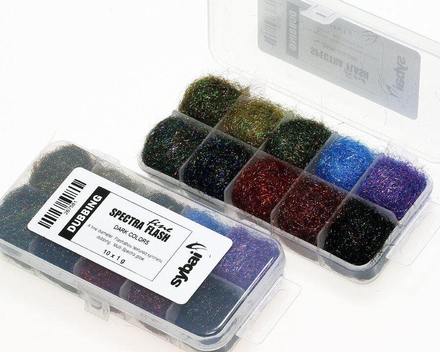 Sybai Tackle Fine Spectra Flash Dubbing Box Dark Colors