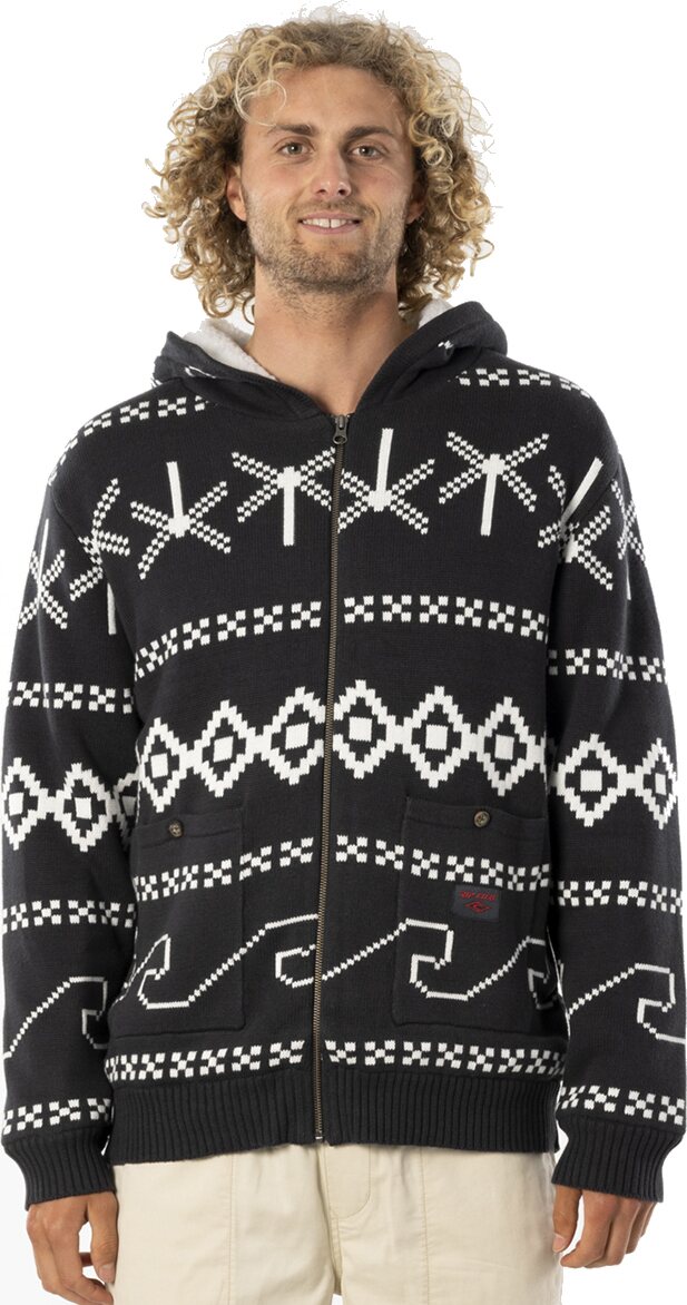 Rip Curl Campus Knit Hood Mens Washed Black