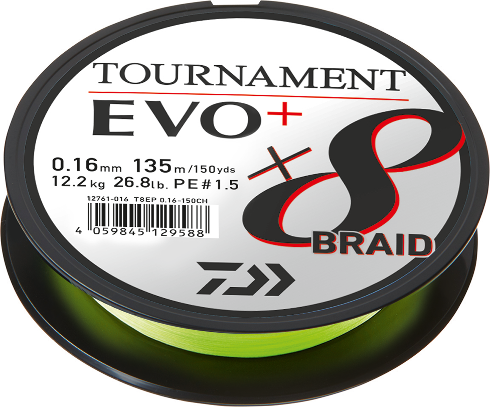 Daiwa Tournament 8 Braid EVO+ 135m Chartreuse