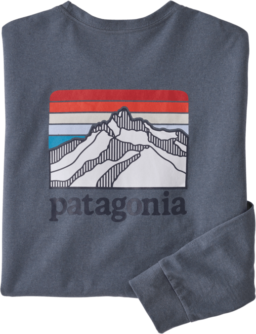 Patagonia Long-Sleeved Line Logo Ridge Responsibili-Tee Mens Plume Grey