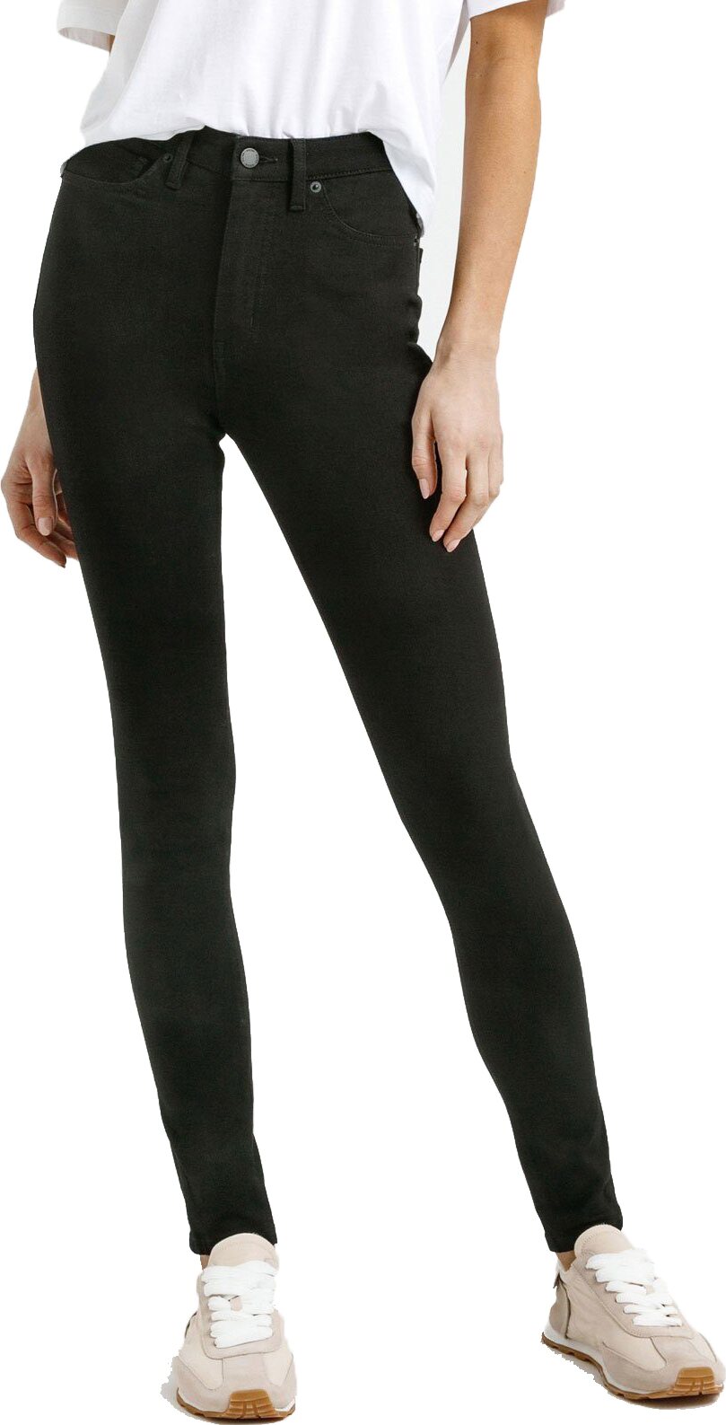 Duer Four Way Flex Denim High Rise Skinny Womens Black