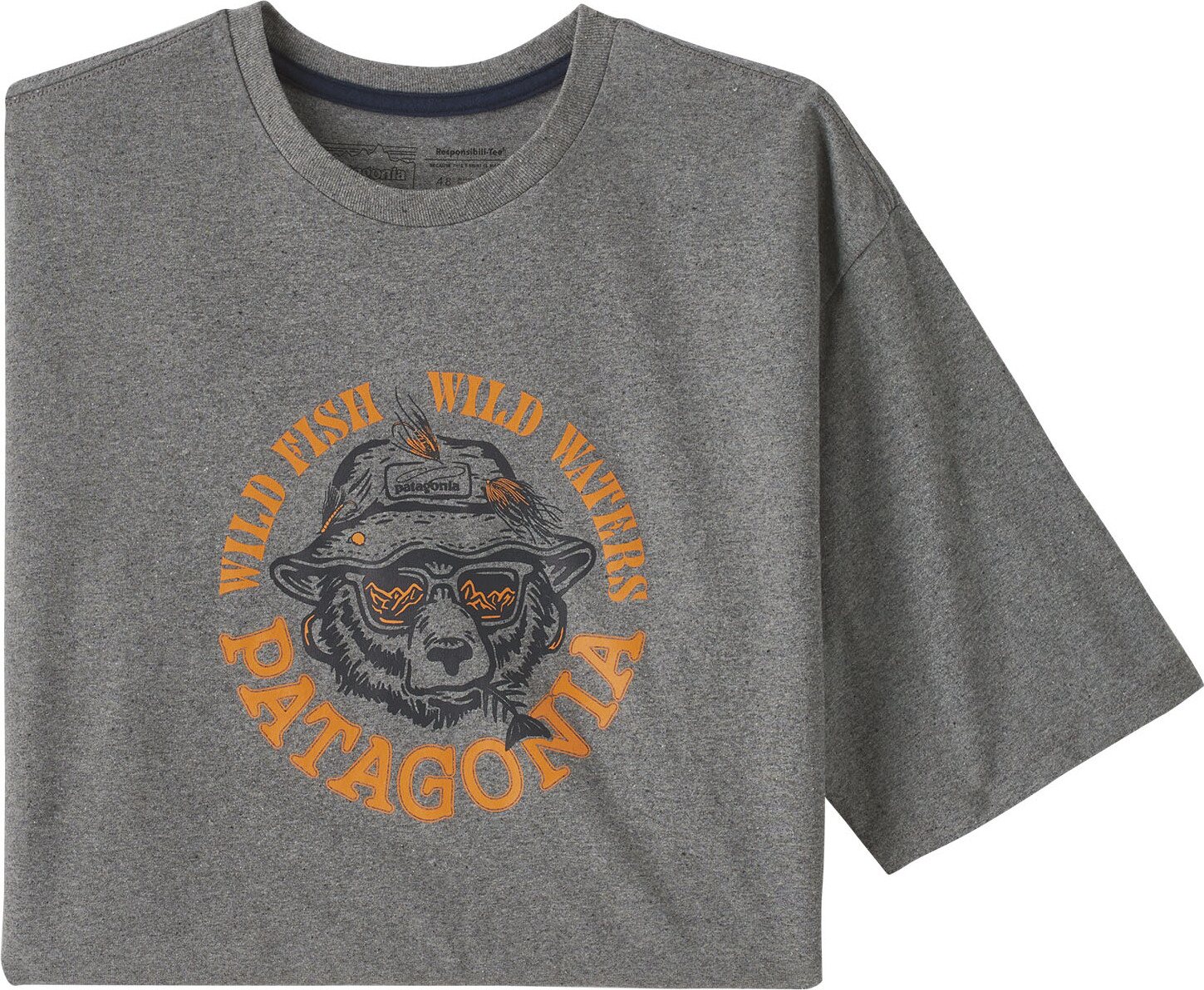Patagonia Take a Stand Responsibili-Tee Mens Wild Grizz: Gravel Heather
