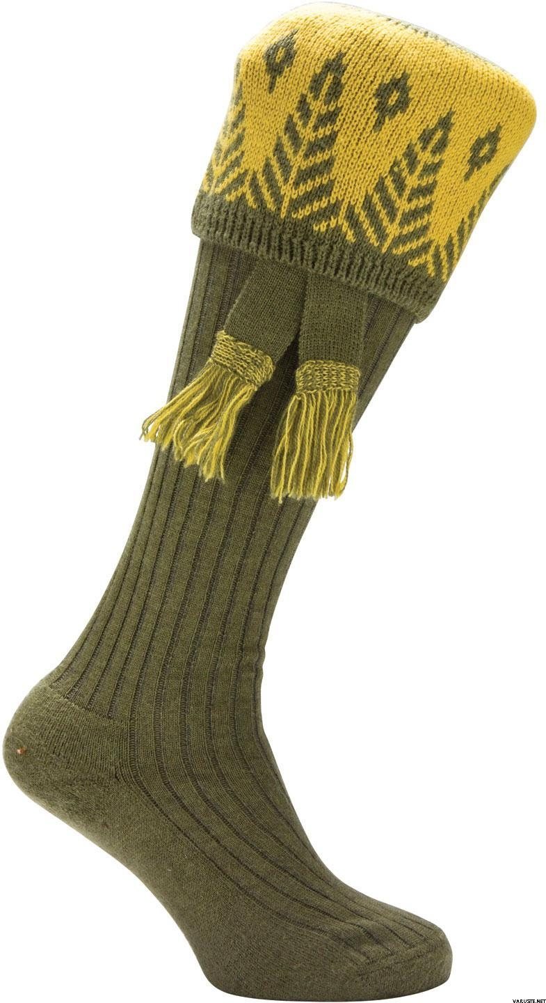 Seeland Classic English Socks Forest socks, Dusty olive melange/sennep