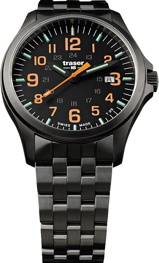 Traser P67 Officer Pro GunMetal Black/Orange PVD-coated stainless steel