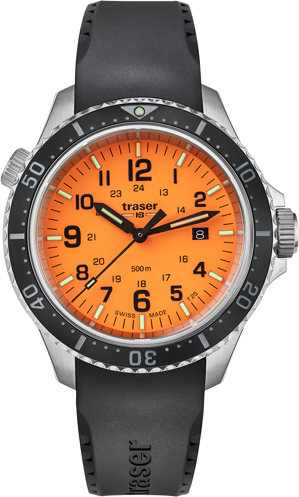 Traser P67 Diver Orange Rubber strap