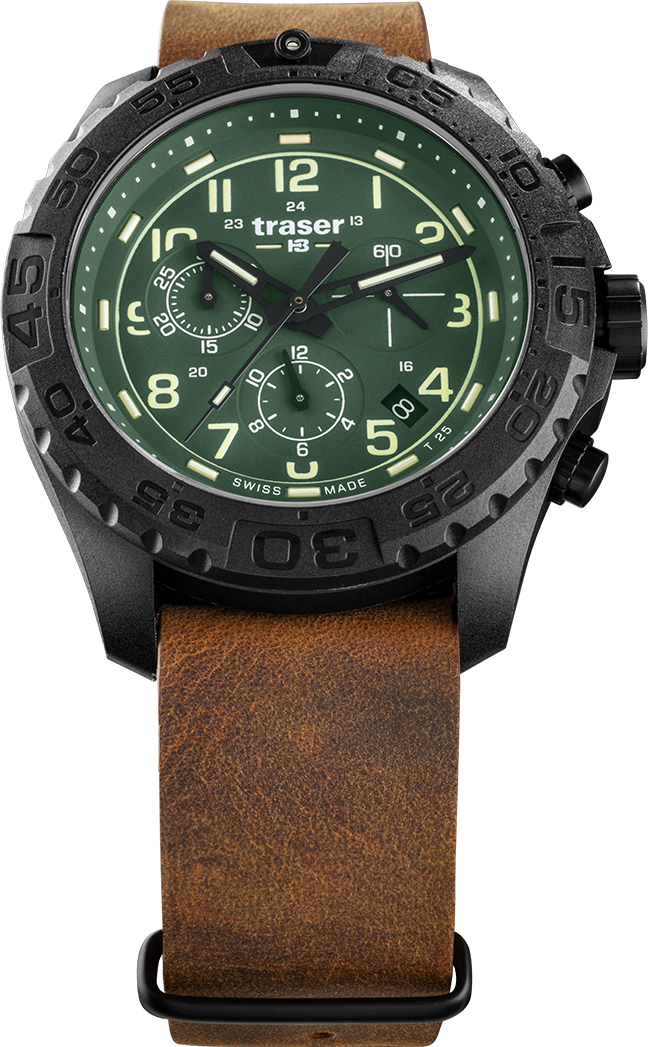 Traser P96 OdP Evolution Chrono Green Leather Nato
