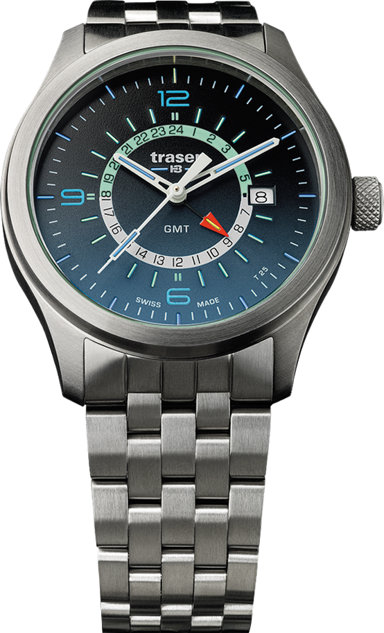 Traser P59 Aurora GMT Blue Stainless steel