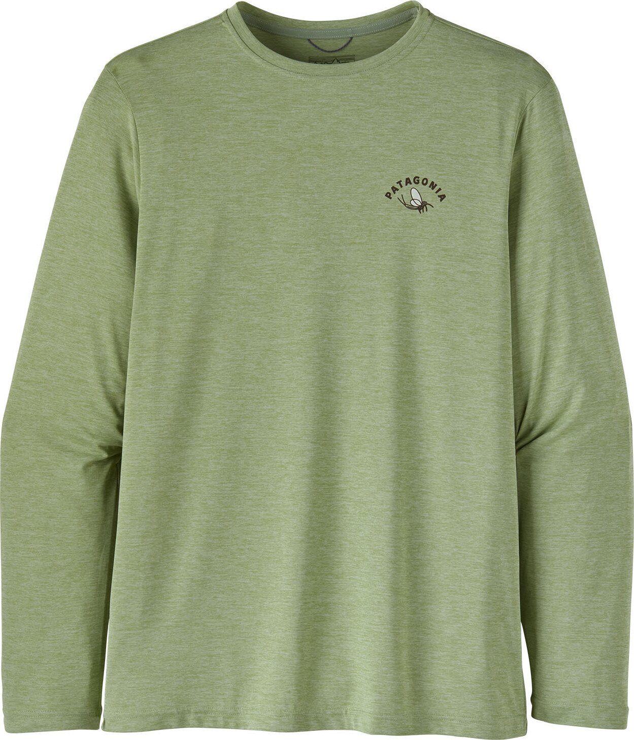 Patagonia Long-Sleeved Capilene Cool Daily Fish Graphic Shirt Mens Action Angler: Salvia Green X-Dye