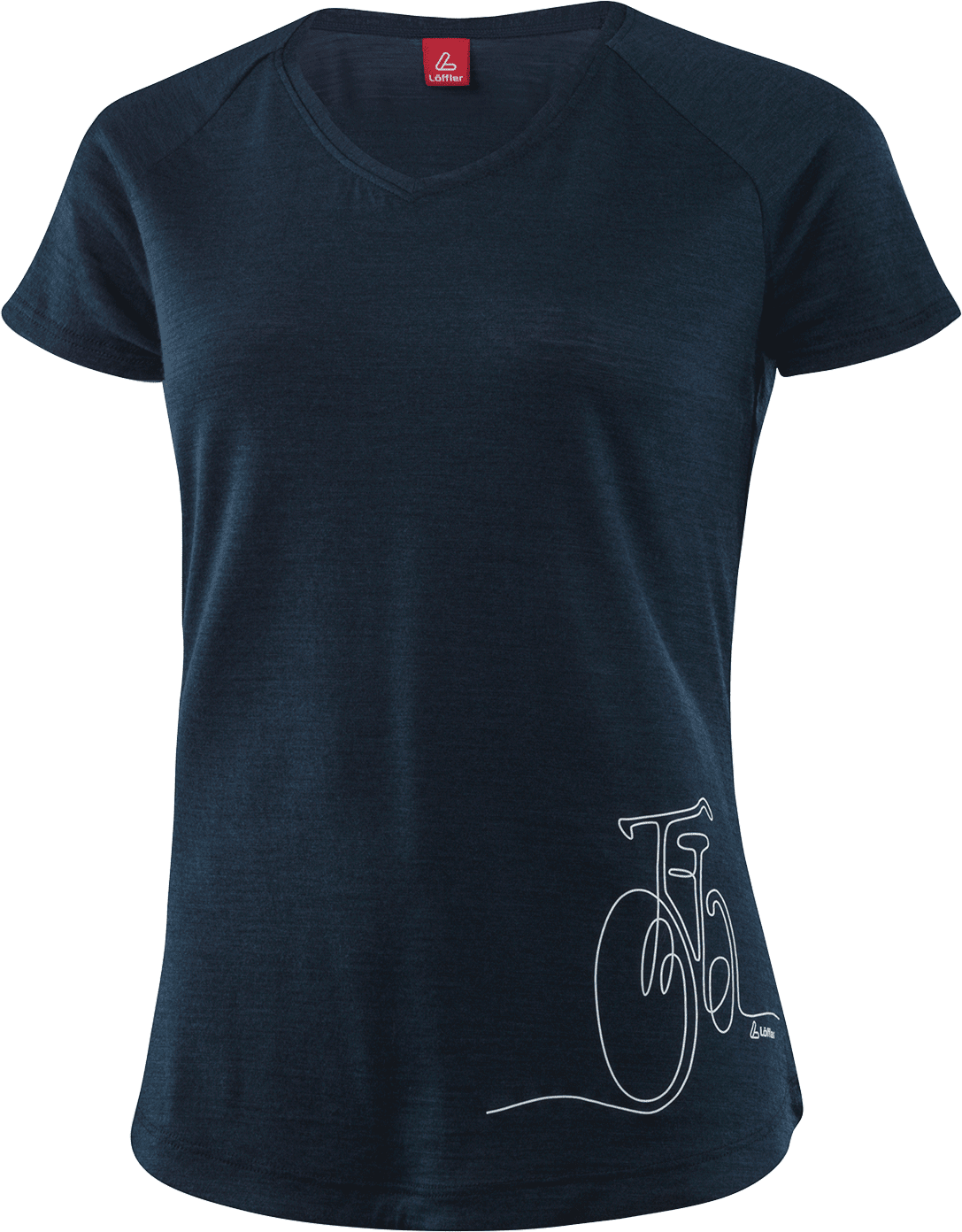 Löffler Printshirt Bicycle Merino-Tencel Womens Dark Blue