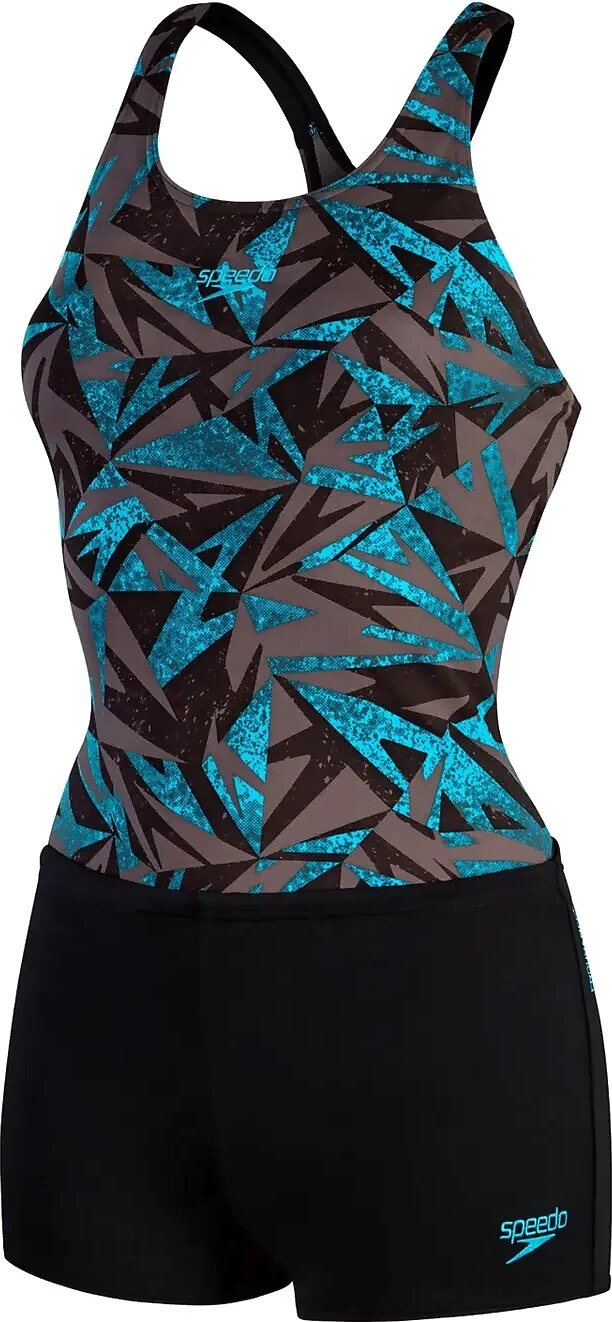 Speedo Hyper Boom Tankini Womens Black / Bolt / Dove Grey