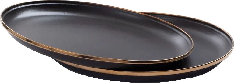 Barebones Enamel Deep Plate Set 2pcs Charcoal