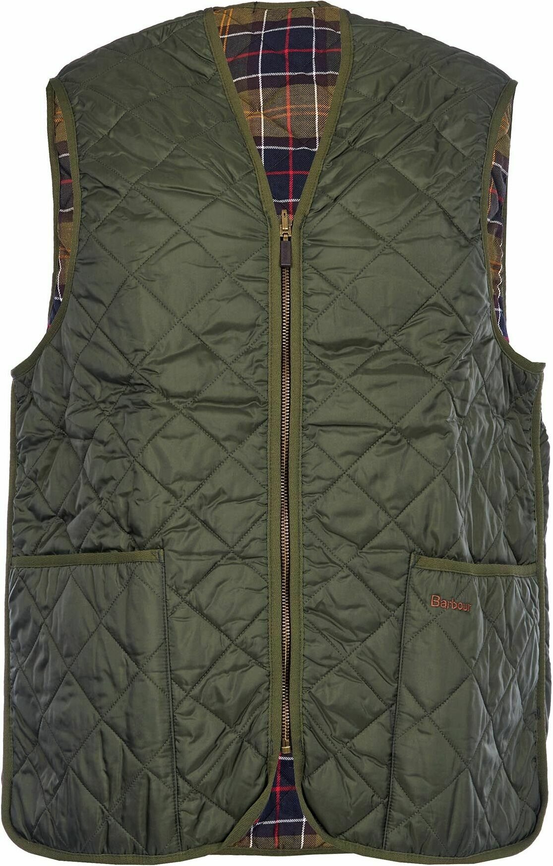 Barbour Quilted Waistcoat Zip-in Liner Olive / Classic