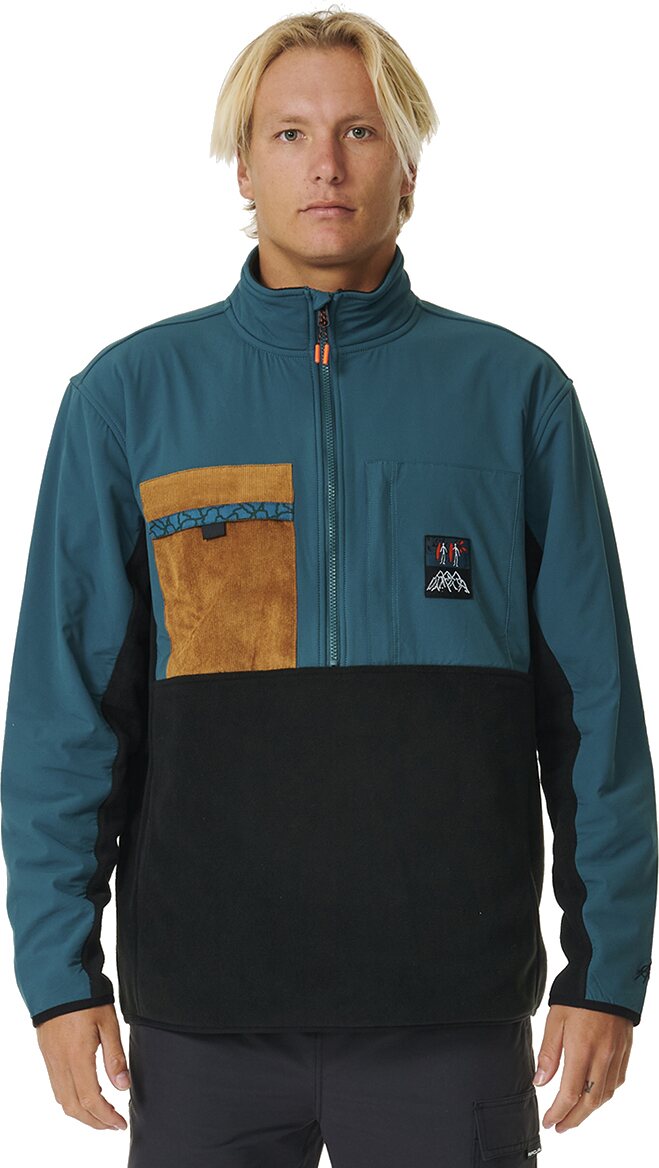 Rip Curl Anti Series Journey Zip Crew Mens Blue Green