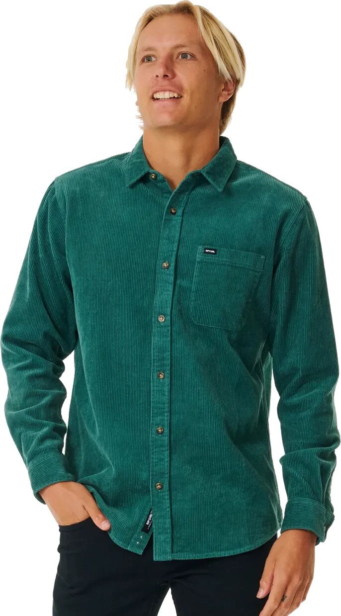 Rip Curl State Cord Long Sleeve Shirt Mens Washed Green