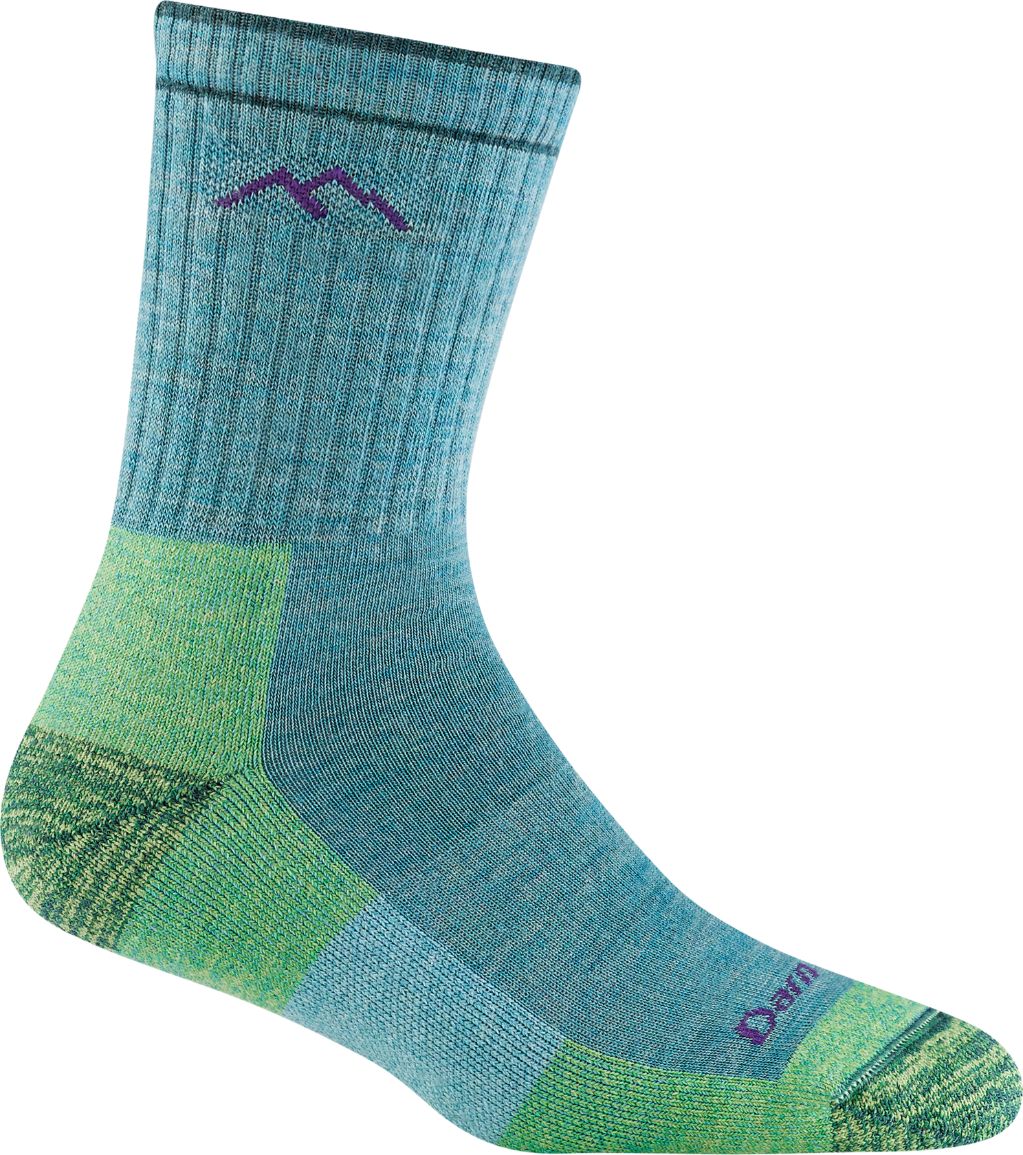 Darn Tough Hiker Micro Crew Midweight Hiking Sock Womens Aqua Heather