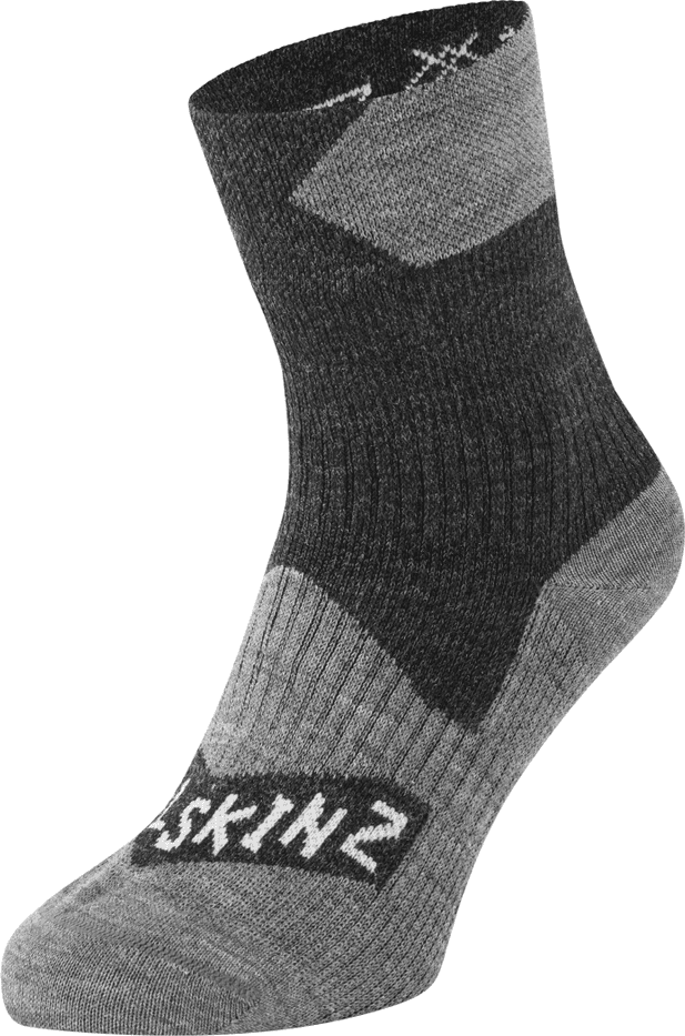 Sealskinz Bircham Waterproof All Weather Ankle Length Sock Black / Dark Grey Marl / White